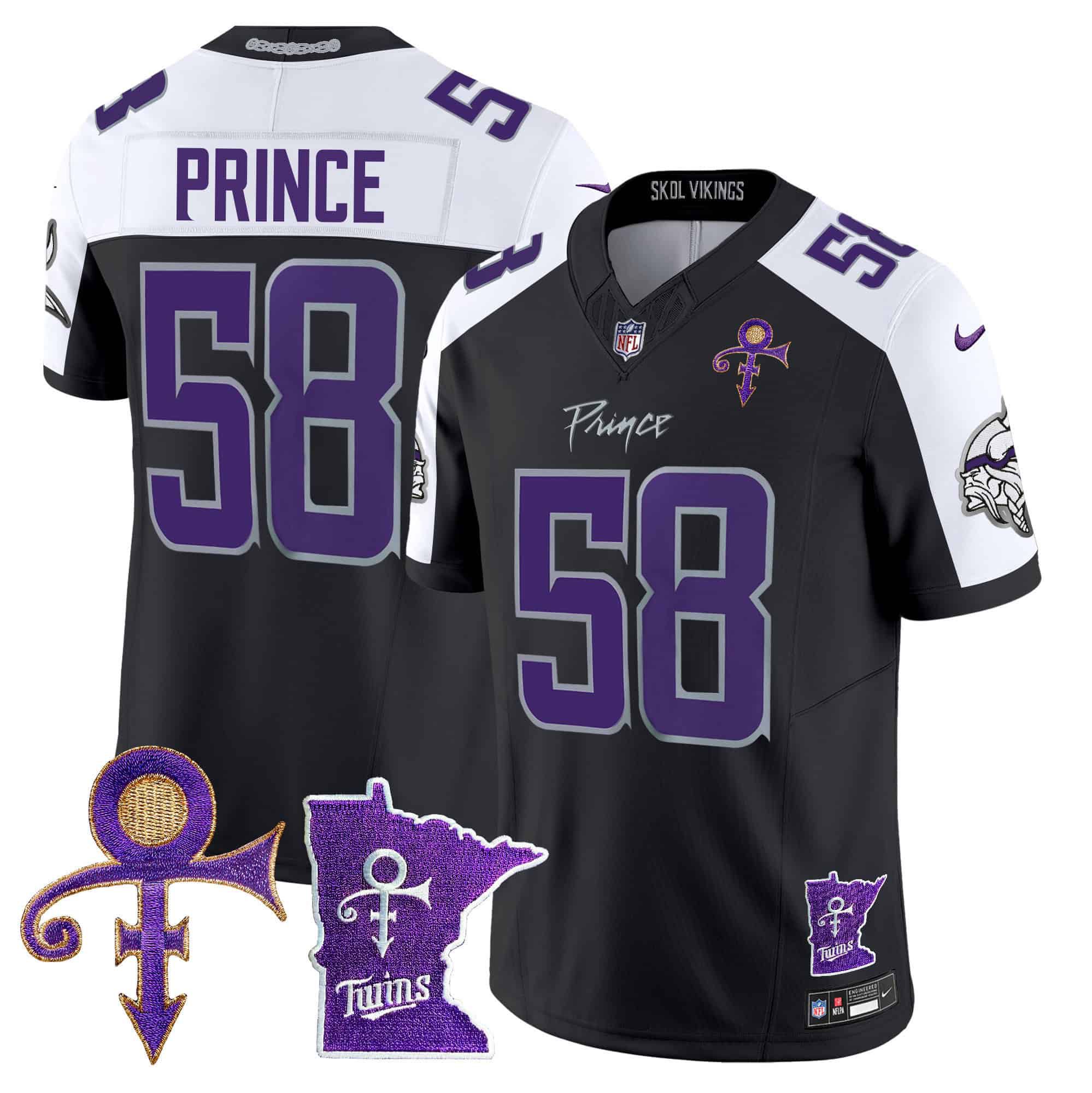 Men Minnesota Vikings 58 Prince Black 2024 Nike Prince Vapor Limited NFL Jersey